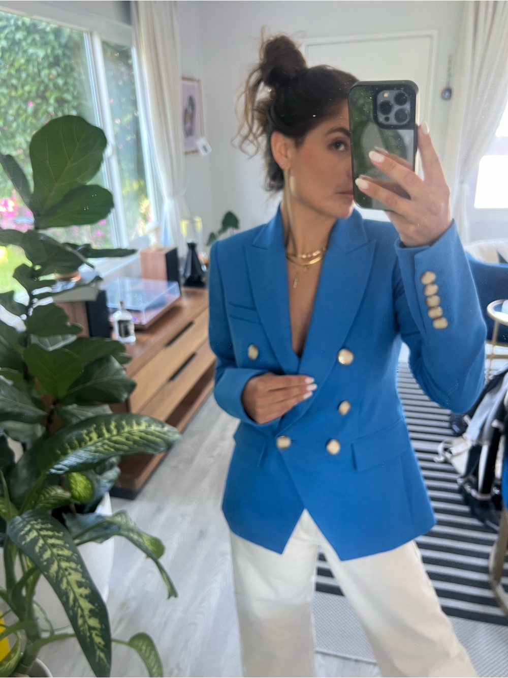 Veronica Beard Azure Blue Miller Dickey Double-Breasted blazer - Picture 4 of 14